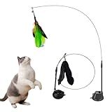 Brinquedo Gato Varinha Pássaro Com Ventosa Fixa Chao Parede Janela