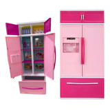 Brinquedo Geladeira Cozinha Infantil Rosa Duas Portas