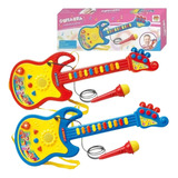 Brinquedo Guitarra Musical Infantil Com Luz