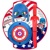 Brinquedo Heroi Capitão America Escudo Máscara Espada Fantas Cor Sortido