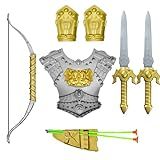 Brinquedo Infantil Cavaleiro Arqueiro 2 Espada 2 Escudos E Arco Fantasia Para Crianças Guerreiro Medieval