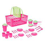 Brinquedo Infantil Cesta Leva Papinha Panelinhas Kit Cozinha