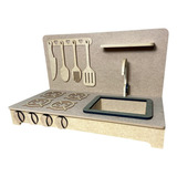 Brinquedo Infantil Cozinha Pia Fogão Mini Cooktop Mdf