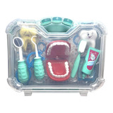 Brinquedo Infantil Maleta Grande Dentista Com Boca Pakitoys Cor Verde