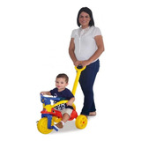 Brinquedo Infantil Mickey Com Empurrador E Proteção Xalingo Cor Vermelho azul amarelo