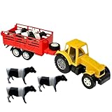 Brinquedo Infantil Mini Trator Com Carreta   3 Bois Diverplas