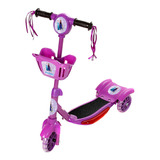 Brinquedo Infantil Patinete Frozen Scooter 3 Rodas Com Cesta