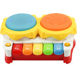 Brinquedo Infantil Piano Tambor Com Luz Som Teclado Bebe