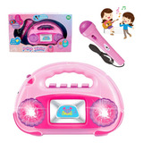 Brinquedo Infantil Radio Com Microfone Musical Para Crianças