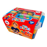 Brinquedo Interativo De Montar Plakt Com 100 Pecinhas Mala