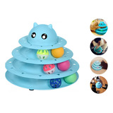 Brinquedo Interativo Para Gatos Pets Colorido Bolinha Guizo Cor Azul turquesa