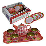 Brinquedo Jogo De Cha Infantil Metal 15 Pcs Didatico Meninas