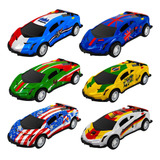 Brinquedo Kit 6 Carrinhos Coloridos Miniatura Movido Fricção