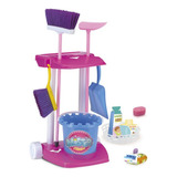 Brinquedo Kit De Limpeza Infantil Vassoura Pá Rodo Balde