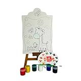 Brinquedo Kit De Pintura Infantil Cavalete Avental Safari 