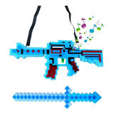 Brinquedo Kit Espada Minecraft E Arma