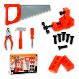 Brinquedo Kit Ferramentas 19pçs Serra Morsa Parafusos Chaves