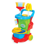 Brinquedo Kit Limpeza Infantil Vassoura Pá Baldinho Barato