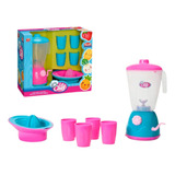 Brinquedo Kit Liquidificador C Manivela Espremedor E Copos