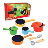 Brinquedo Kit Panelinhas Infantil 9 Peças Brink Chef