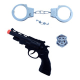 Brinquedo Kit Policial Algemas  arminha Fantasia  distintivo