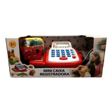 Brinquedo Kx Mini Caixa Registradora Infantil Com Acessórios Cor Vermelho Branco Cinza
