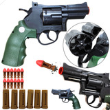 Brinquedo Lançador Revolver 38 Atira Dardo Cápsulas Presente