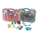 Brinquedo Maleta Dentista Infantil Doutor Menina Didático Cor Verde