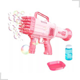 Brinquedo Maquina Lançador De Bolhas De Sabão Automático Rosa