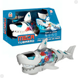 Brinquedo Meca Tubarão Branco Robô C Luz 7204 Braskit