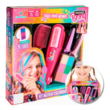Brinquedo Mechas Coloridas Kit Menina Pinte O Cabelo Com Bri