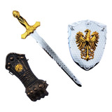 Brinquedo Medieval Espada Escudo E Armadura