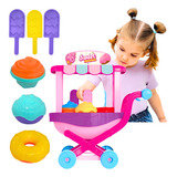 Brinquedo Menina Carrinho Confeitaria Infantil Sorveteria