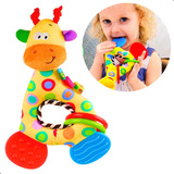 Brinquedo Mini Girafa Mordedor Chocalho Pelúcia Naninha Bebê
