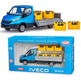 Brinquedo Miniatura Caminhão Iveco Drop Side Caixa Bebidas