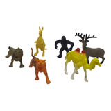 Brinquedo Miniatura Kit 06 Animais Selva