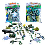 Brinquedo Missão Militar Soldados Veículos De Guerra 55 Pcs
