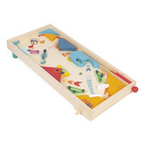 Brinquedo Montessori Super Pinball De Madeira Retrô Oferta