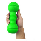 Brinquedo Mordedor Resistente Cão Borracha Maciço Halteres Cor Verde