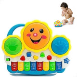 Brinquedo Para Bebe Crianças Piano Tambor Bandinha Som Luz