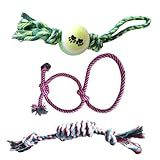 Brinquedo Para Cachorro Combo 3 Peças Mordedor Corda Interativo Resistente Antiestresse Alivia Ansiedade De Cachorros Cores Sortidas 