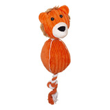 Brinquedo Para Cachorro Pelúcia Com Corda Leão Apito Savana