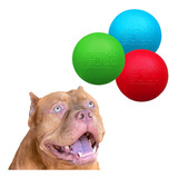 Brinquedo Para Cachorro Pet Bola 100mm Raças Grandes 3 Unid Cor Azul Bebê  Verde E Vemelho