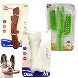 Brinquedo Para Cachorros Em Nylon Ossão Cacto Texas E Graveto Ultra Resistente De G Brinquedo Para Cães Pet De Porte A Grande Medidas 18x9cm Kit 3un
