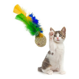 Brinquedo Para Gato Arranhador Bola Com Pena Sisal