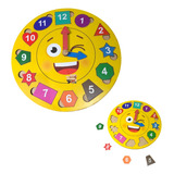 Brinquedo Pedagógico Educativo Em Madeira Relógio De Encaixe