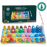 Brinquedo Pedagógico Madeira Montessori Educativo Números Cor Colorido Atacarejo Kids