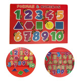 Brinquedo Pedagógico Quebra Cabeça Números E Formas Mdf Jogo