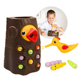 Brinquedo Pega Minhocas Pica Pau Montessori Magnética Kids