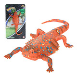 Brinquedo Pegadinha Divertidas Repteis Lagartixa Realista Cor Lagarto Tatu 23cm